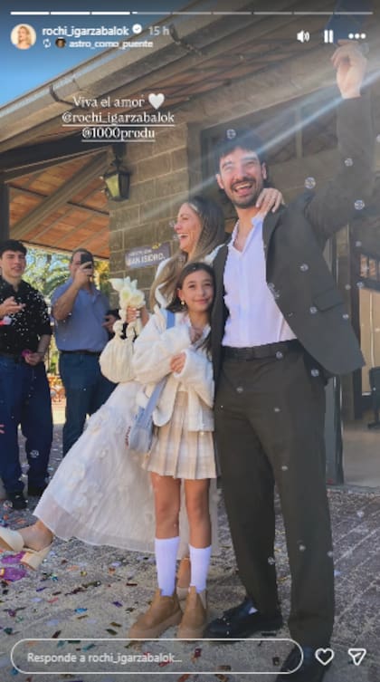 El matrimonio celebró junto a su hija Lupe (Foto: Instagram @rochi_igarzabalok)