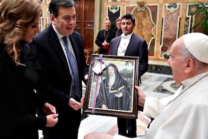 El matrimonio Zamora con el Papa Francisco