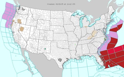 El mayor riesgo de Imelda no serán las precipitaciones sino el fuerte oleaje y corrientes de resaca en zonas costeras desde Florida hasta las Carolinas
