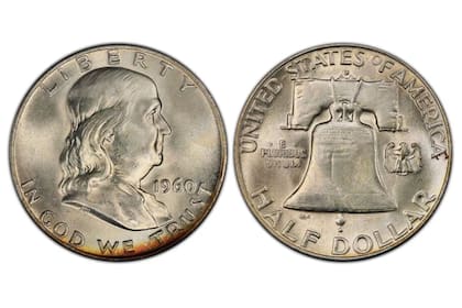 El medio dólar de Ben Franklin de 1960 tiene un valor mínimo por el contenido de plata en su composición (Imagen Diario US)