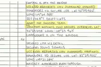 El medio estadounidense The Drive pudo acceder a los registros de los buques que dieron cuenta de los incidentes con los extraños objetos voladores