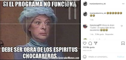 El meme compartido por Marianela en su cuenta de Instagram.