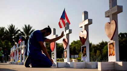 El memorial de las víctimas, cerca de la disco Pulse, en Orlando