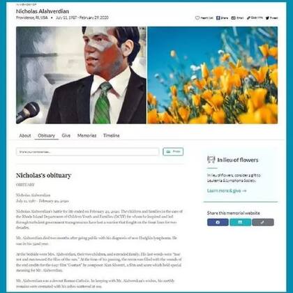 El memorial online de la muerte de Nicholas Alahverdian lo describió como un "guerrero"