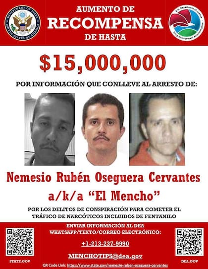 "El Mencho" se convirtió en uno de los criminales más buscados por Estados Unidos y México