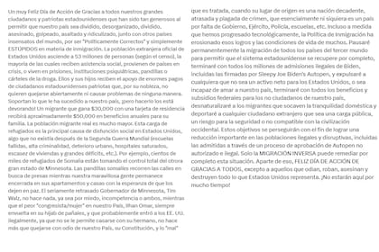 El mensaje completo de Donald Trump sobre la inmigración