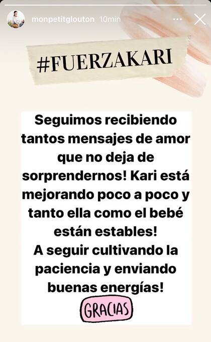 El mensaje de agradecimiento a los fans desde la cuenta Mon Petit Glouton