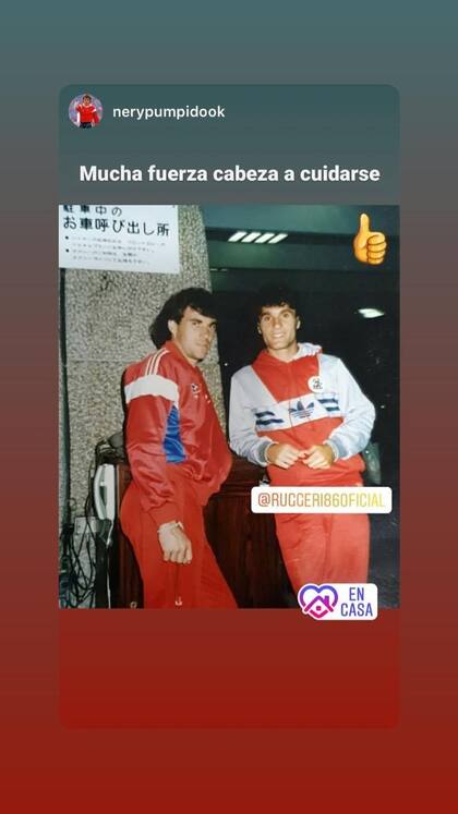 El mensaje de aliento de Nery Pumpido a Ruggeri en Instagram que el Cabezón compartió