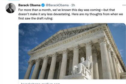 El mensaje de Barack Obama sobre la decisión de la Corte Suprema