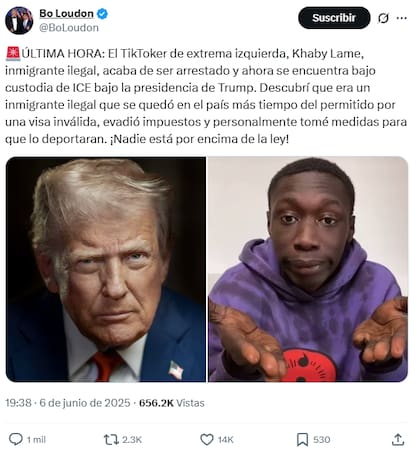 El mensaje de Bo Loudon tras conocerse la detención de Khaby Lame