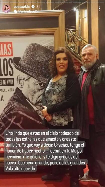 El mensaje de Costa para el reconocido empresario teatral