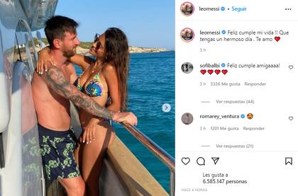 El mensaje de cumpleaños de Messi para Antonela en redes