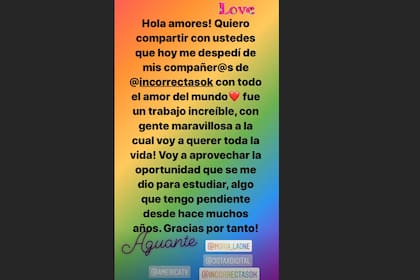 El mensaje de despedida Celina Rucci