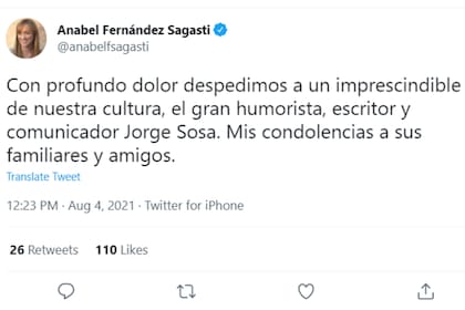 El mensaje de despedida de la senadora mendocina