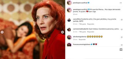 El mensaje de despedida de Penélope Cruz para Marisa Paredes (Foto: Captura Instagram/@penelopecruzoficial)