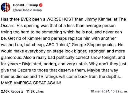 El mensaje de Donald Trump contra Jimmy  Kimmel