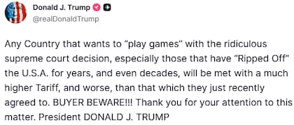 El mensaje de Donald Trump tras la sentencia