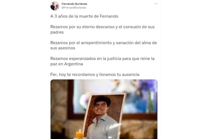 El mensaje de Fernando Burlando en recuerdo de Fernando Báez Sosa