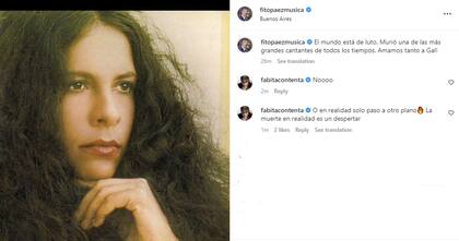 El mensaje de Fito Páez tras la muerte de Gal Costa (Foto: Instagram/@fitopaezmusica)