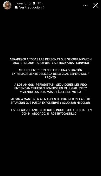 El mensaje de Flor Moyano tras denunciar a Juanma Martino (Foto: Instagram @moyanoflor)