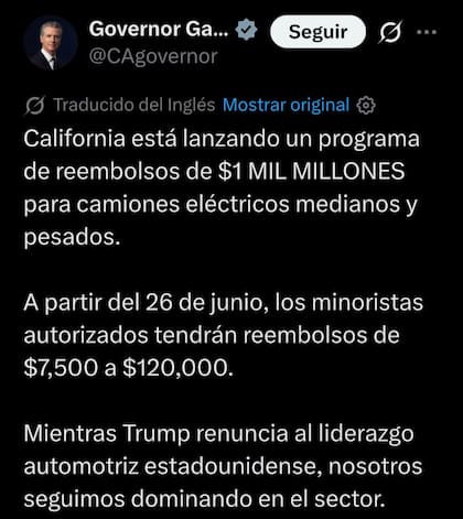 El mensaje de Gavin Newsom para Donald Trump sobre los reembolsos en California