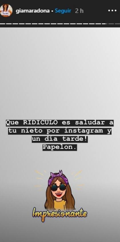 El mensaje de Gianinna Maradona para su padre