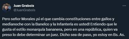 El mensaje de Grabois para Morales en Twitter