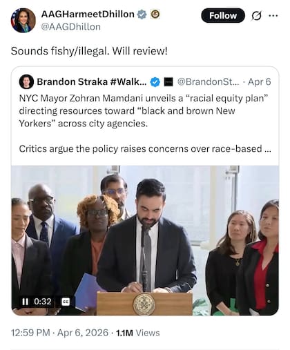 El mensaje de Harmeet Dhillon sobre el plan de Mamdani