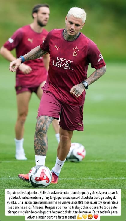 El mensaje de Icardi sobre su regreso a las canchas tras la grave lesión ligamentaria