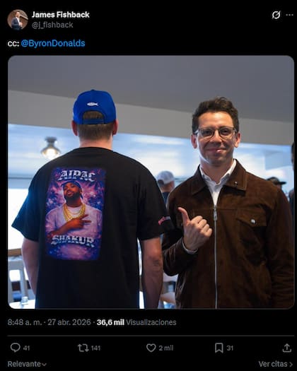 El mensaje de James Fishback para Byron Donalds