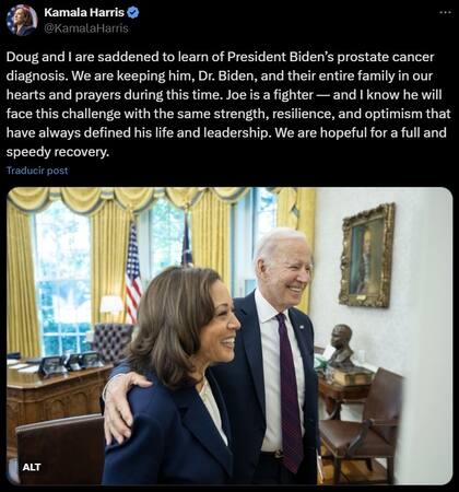 El mensaje de Kamala Harris a Joe Biden