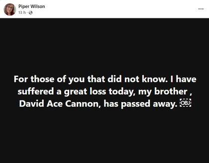El mensaje de la hermana de "Ace" Cannon
