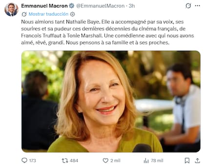 El mensaje de Macron para recordar a Baye (Foto: X @EmmanuelMacron)