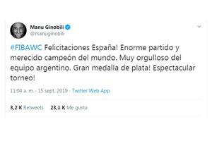 De Ginóbili a Agüero: las felicitaciones y los mensajes de orgullo en las redes