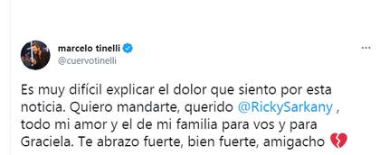 El mensaje de Marcelo Tinelli por la muerte de Sofía Sarkany
