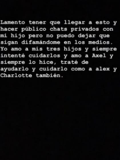 El mensaje de Mariana Nannis en sus Stories respecto a su relación con su hijo Axel