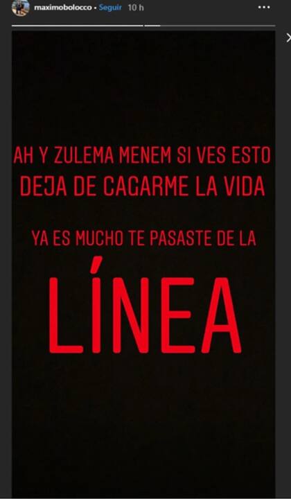 El mensaje de Máximo Menem en Instagram contra su hermana Zulemita