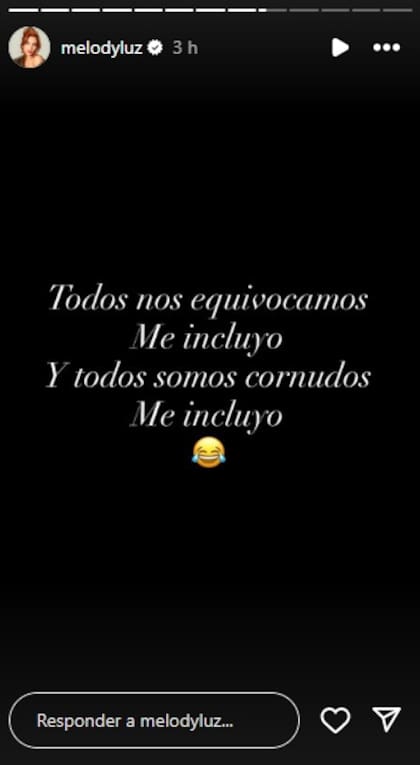 El mensaje de Melody Luz para aclarar su reconciliación con Alex Caniggia