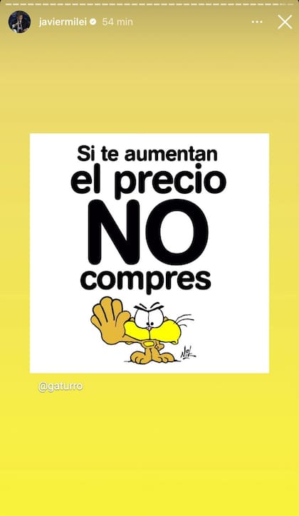 El mensaje de Nik que compartió Milei