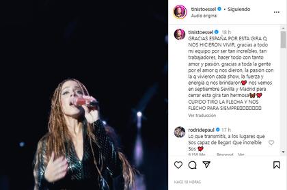 El mensaje de Rodrigo De Paul a Tini Stoessel en medio de los rumores de crisis (Foto: Instagram @tinistoessel)