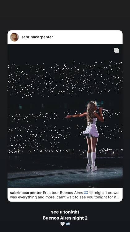 El mensaje de Sabrina Carpenter en la previa a su show en River Plate