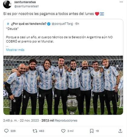 El mensaje de Santiago Maratea al cuerpo técnico de la Selección Argentina
