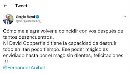 El mensaje de Sergio Berni para Aníbal Fernández