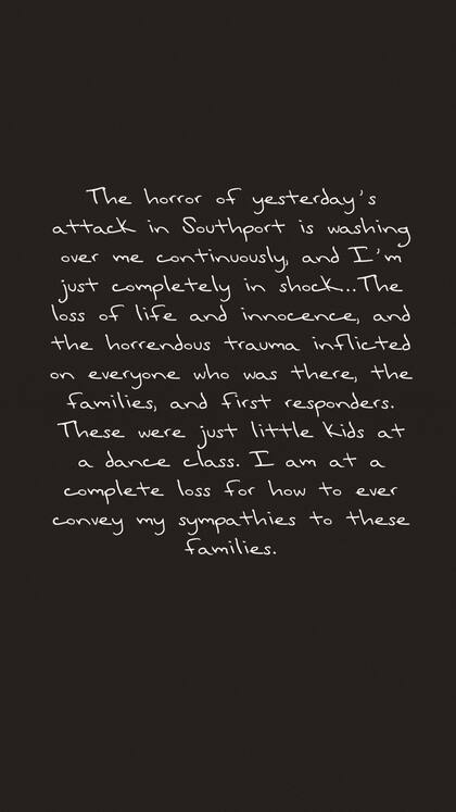 El mensaje de Taylor Swift en sus redes sociales.