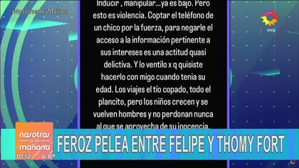 El mensaje de Thomas Fort contra su tío Eduardo (Foto: Captura de video)