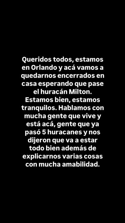 El mensaje de tranquilidad que llevó Jimena Barón a sus seguidores