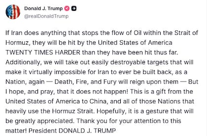 El mensaje de Trump sobre Irán