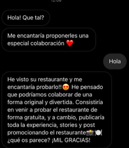 El mensaje de una influencer española a un restaurante de Terragona