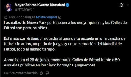 El mensaje de Zohran Mamdani en redes sociales sobre la iniciativa en la ciudad de Nueva York