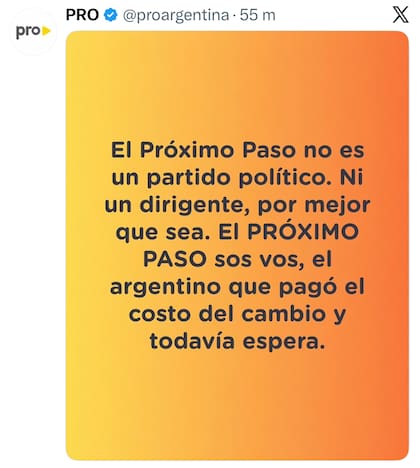 El mensaje del PRO